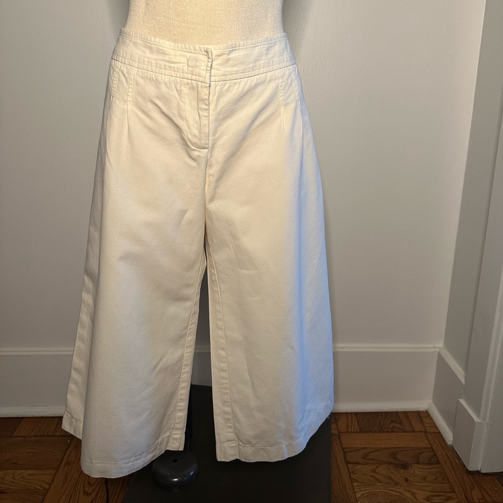 Twelfth street by Cynthia Vincent women's cream linen crop pant - Picture 1 of 8